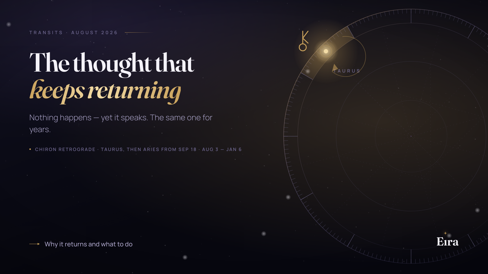 Chiron retrograde 2026: Taurus, then Aries again