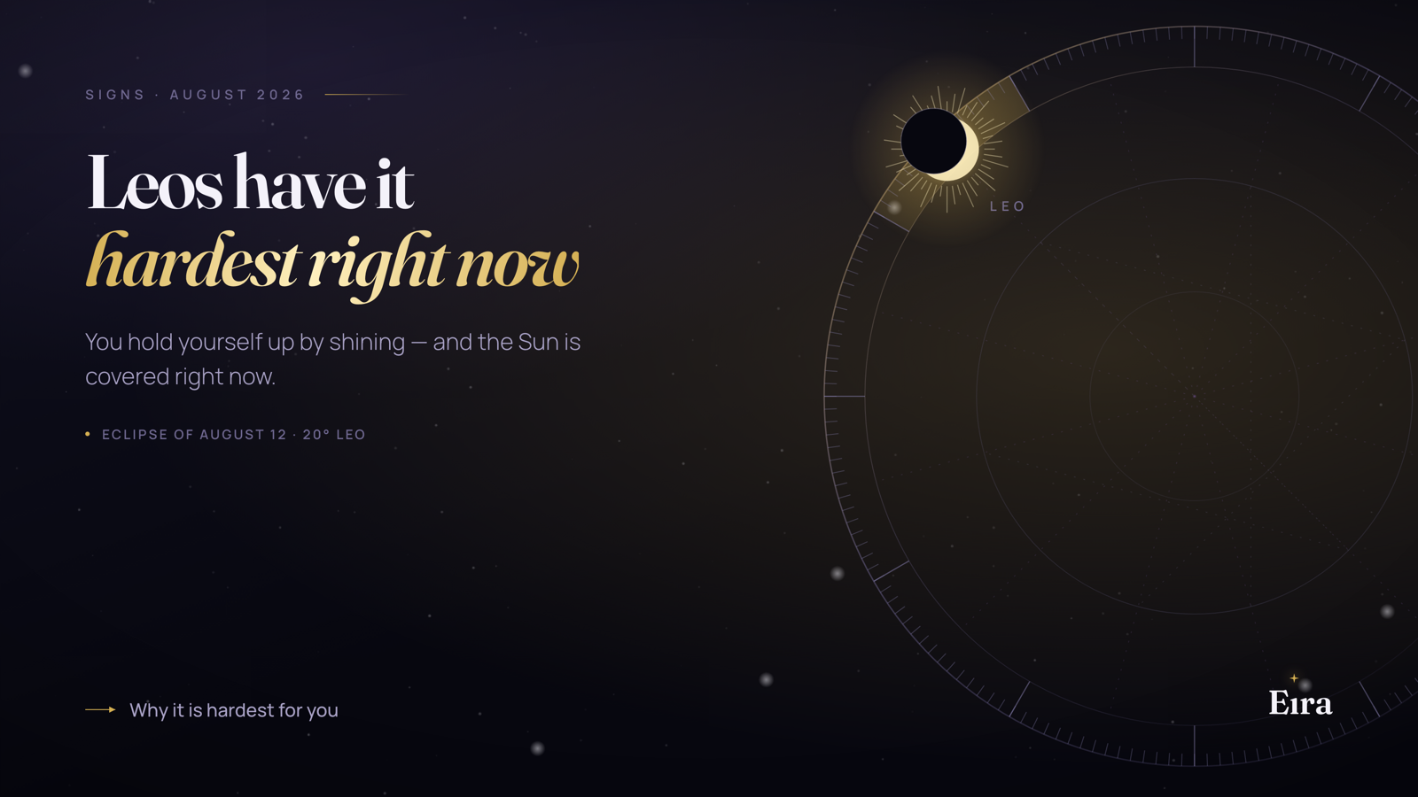 Leo in eclipse season 2026: why it hits hardest