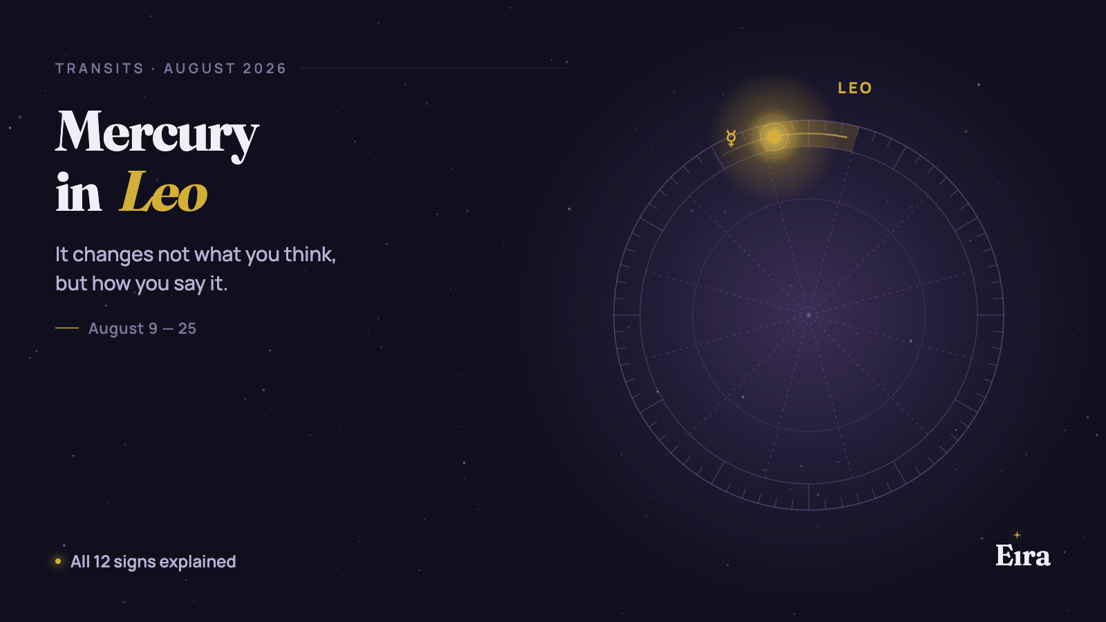 Mercury in Leo 2026: how the transit works