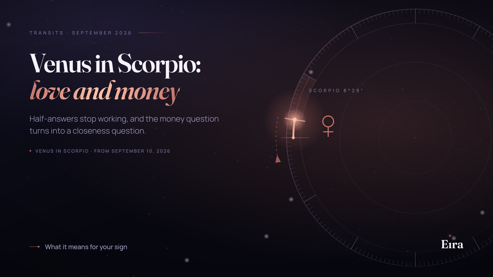 Venus in Scorpio 2026: love and shared money